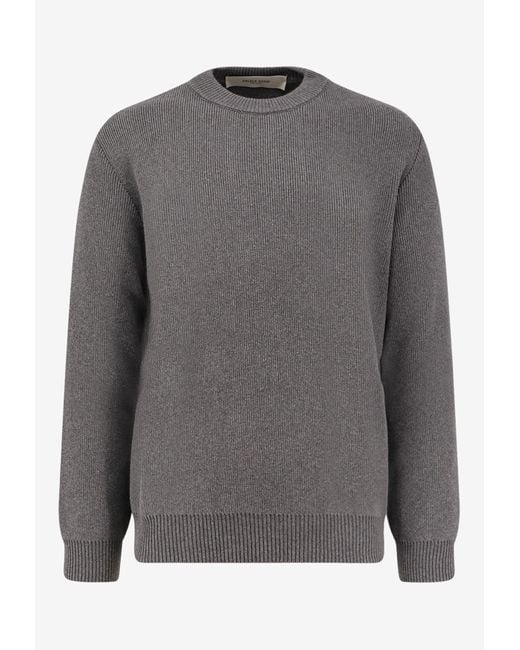 Golden Goose Deluxe Brand Gray Golden Ribbed Knit Sweater for men