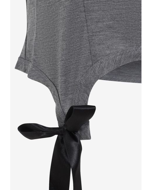 Simone Rocha Gray Easy Tank Top With Bow Tails