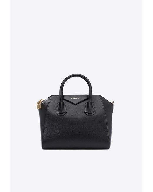 Givenchy Black Small Antigona Leather Top Handle Bag