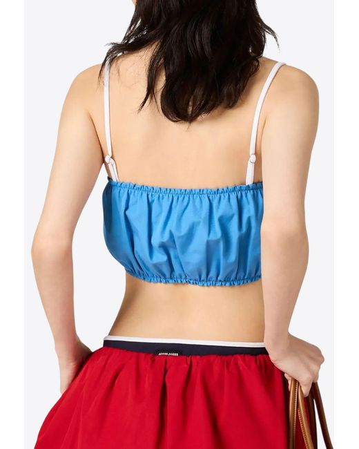Miu Miu Red Poplin Tube Top