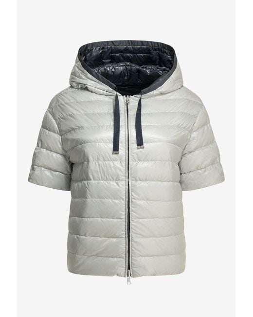 Herno Black Reversible Short-Sleeved Down Jacket