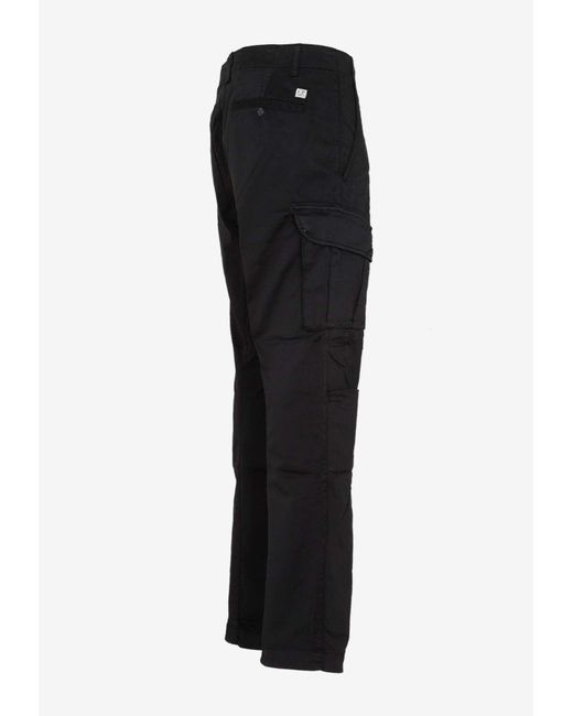 C.P. Company Sateen Lens Cargo Pants in Black for Men | Lyst