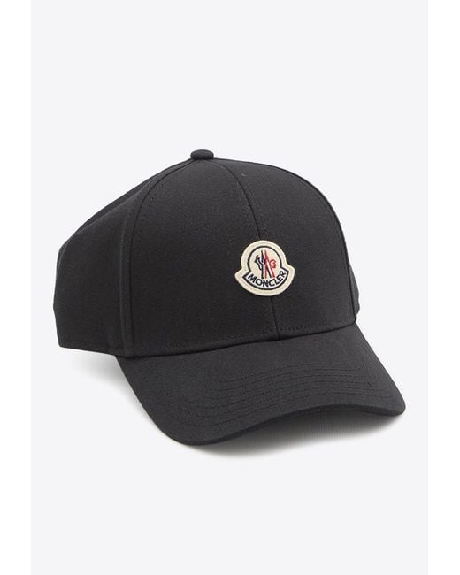 Moncler Black Logo Patch Baseball Cap for men