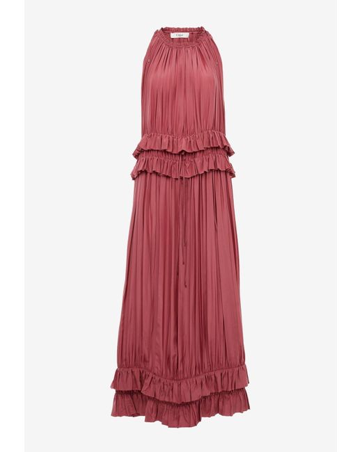 Chloé Gathered Sleeveless Maxi Dress