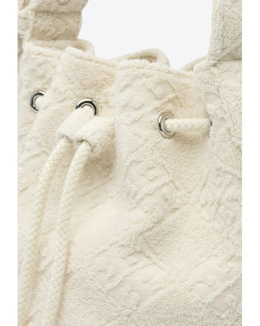 Tory Burch Natural T Monogram Terry Mini Bucket Bag