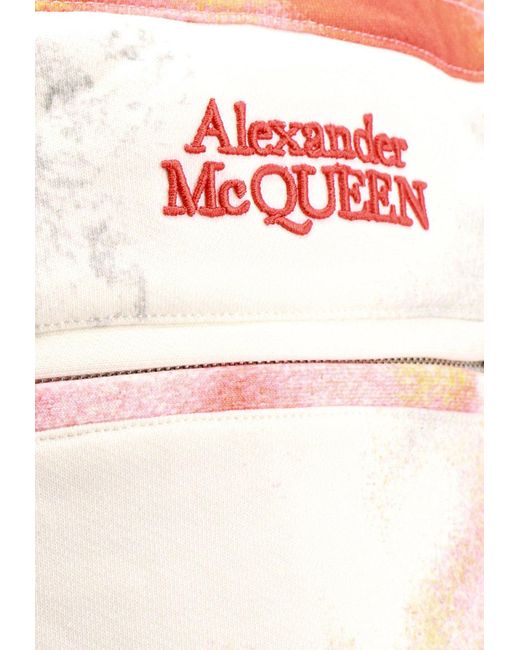 Alexander McQueen White Obscured Flower Print Bermuda Shorts for men