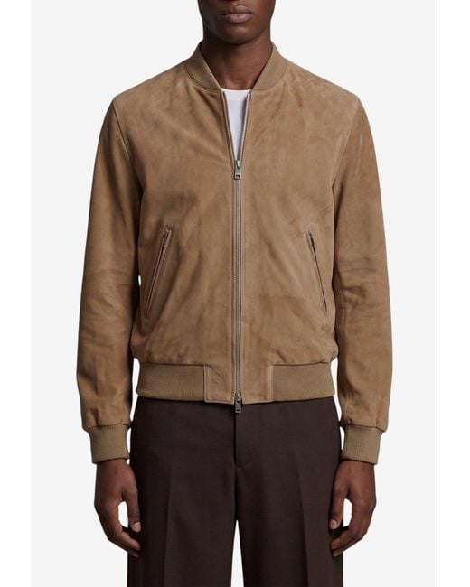 Arma Brown Didier Suede Bomber Jacket for men