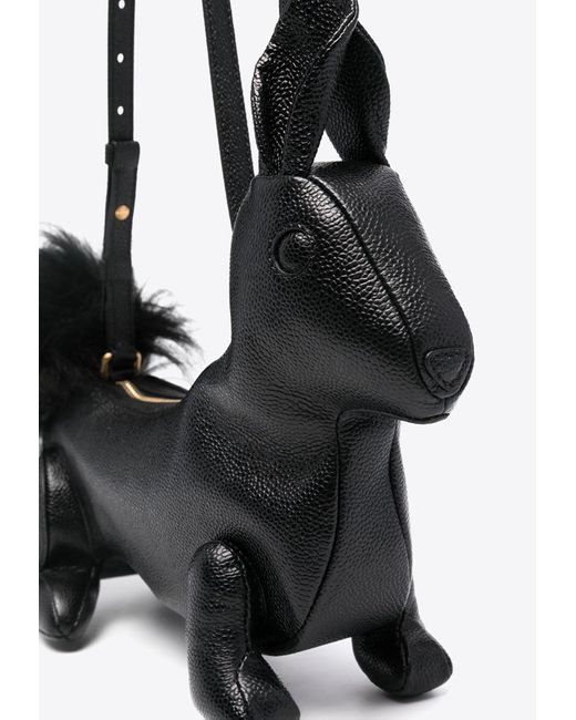 Thom Browne White Rabbit Baguette Leather Shoulder Bag