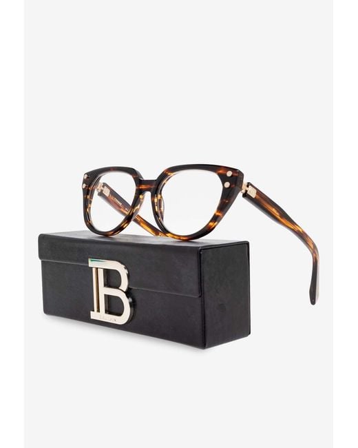 Balmain Black Bold Rectangular Glasses