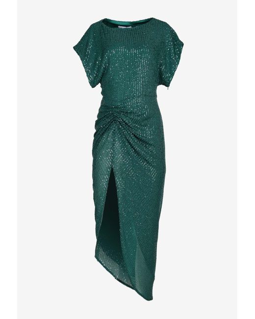 In the mood for love Green Bercot Sequined Midi Dress