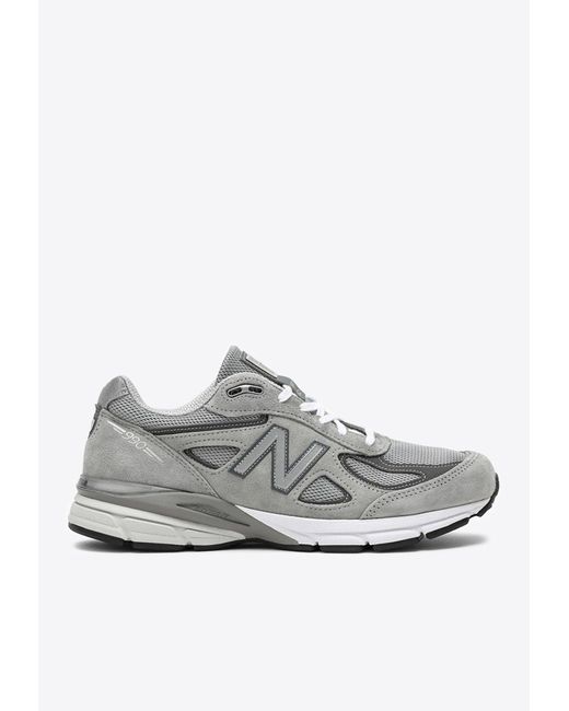 New Balance White 990V4 Low-Top Sneakers