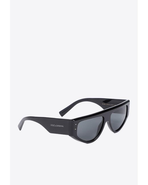 Dolce & Gabbana White Sharped Acetate Sunglasses