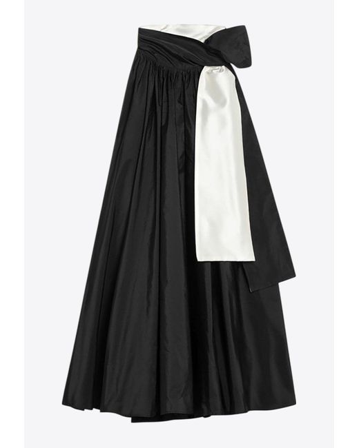 Max Mara Black Beber Mini Taffeta Dress With Bow