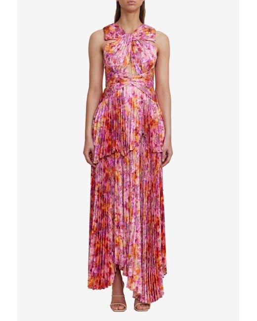 Acler Red Ormond Floral Print Gown