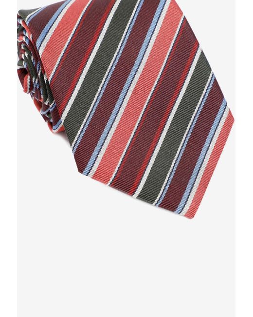 Paul Smith Red Striped Silk Tie for men