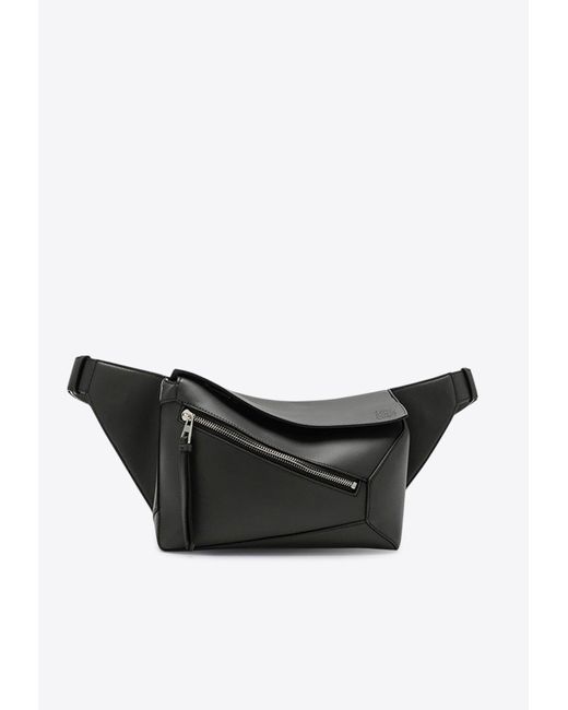 Loewe Black Small Puzzle Leather Belt Bag for men