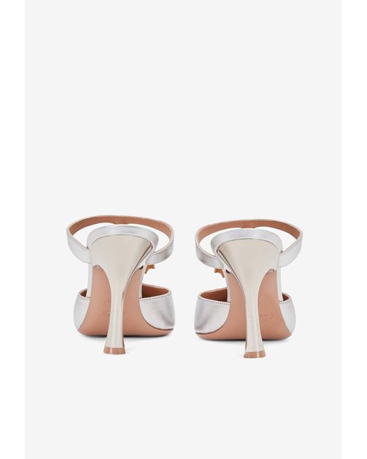 Malone Souliers White Elsa 90 Crystal-Embellished Mules