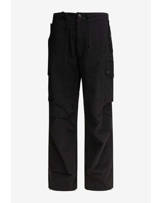 Needles Black Straight-Leg Cargo Pants for men