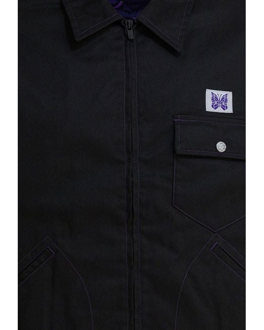 Needles Blue Pe/C Zip-Up Lightweight Jacket for men