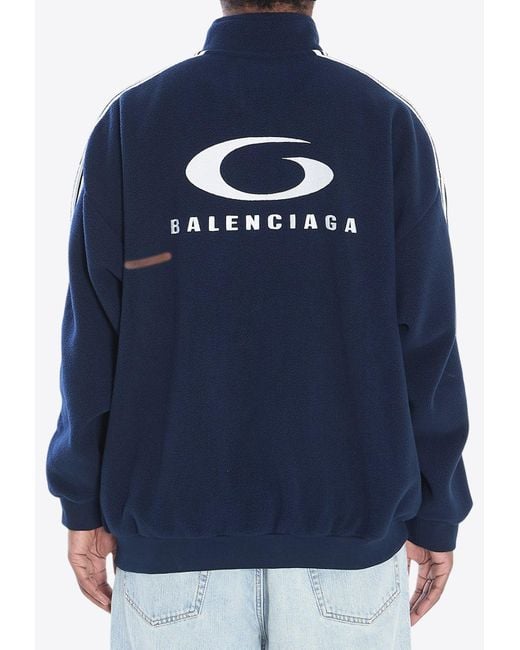Balenciaga Blue Loop Sports Icon Zip-Up Track Jacket for men