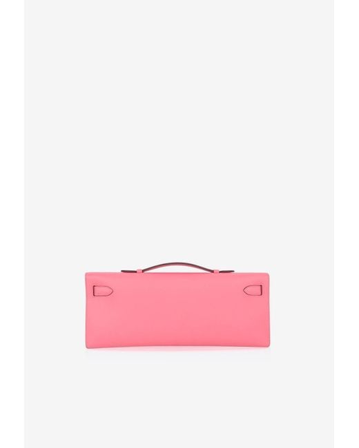 Hermès Pink Kelly Cut Clutch Bag