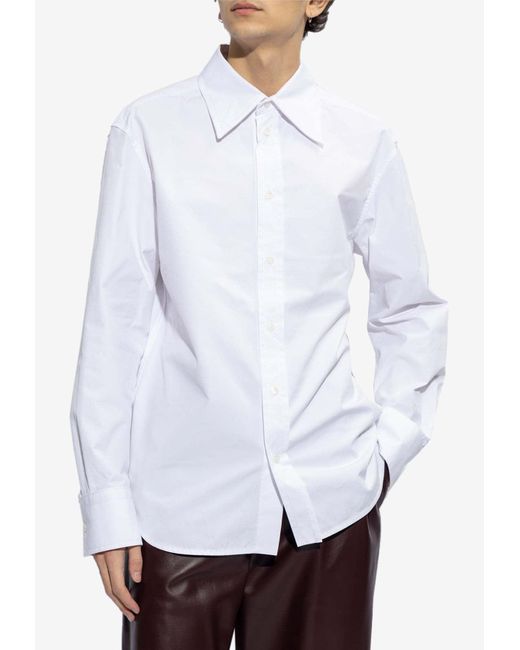 Bottega Veneta White Long-Sleeved Formal Shirt for men