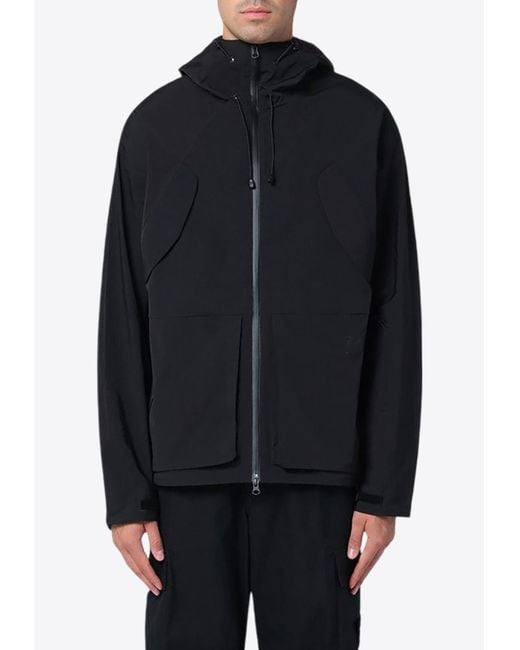 Purple Mountain Observatory Blue 3-Layer Shell Hooded Jacket for men