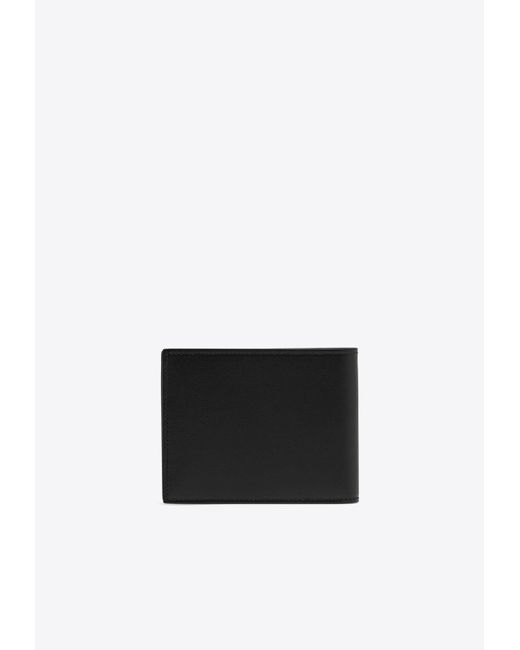 Dolce & Gabbana White Logo-Printed Leather Bi-Fold Wallet for men