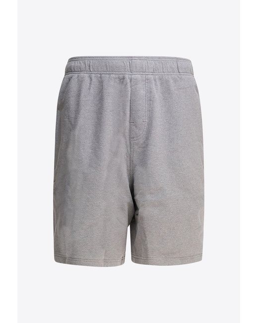 Stussy Gray Logo Print Track Shorts for men
