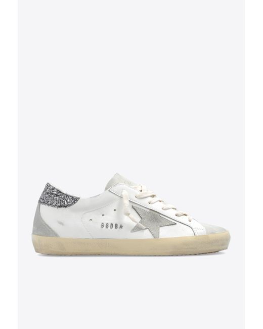 Golden Goose Deluxe Brand White Super-Star Low-Top Leather Sneakers