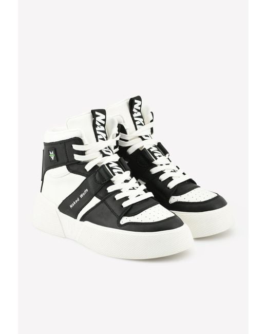 Naked Wolfe White Phantom High-Cut Leather Sneakers