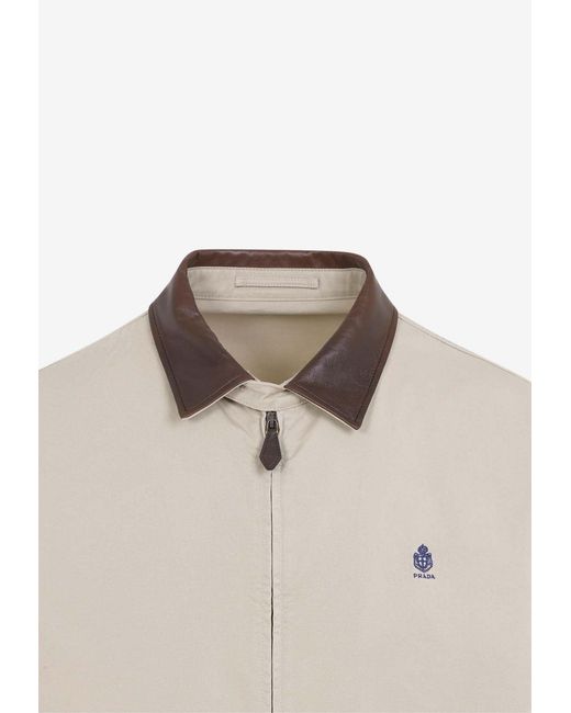Prada Natural Hybrid Zip-Up Jacket for men