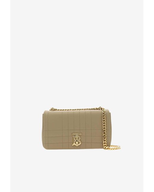 Burberry Natural Small Lola Crossbody Bag In Quilted Leather