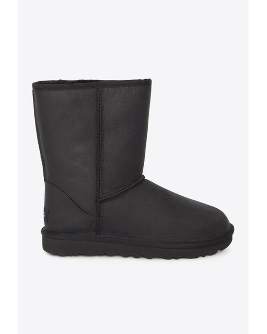 Ugg Black Classic Short Leather Boots