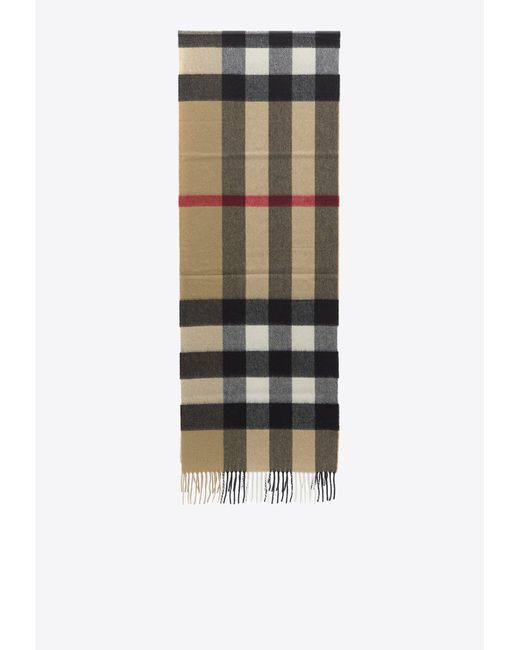 Burberry Natural Vintage Check Cashmere Scarf