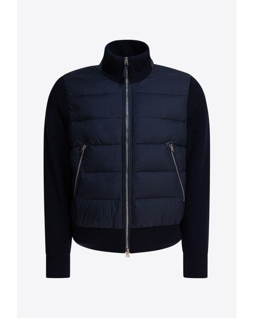 Tom Ford Blue Padded Zip-Up Jacket for men