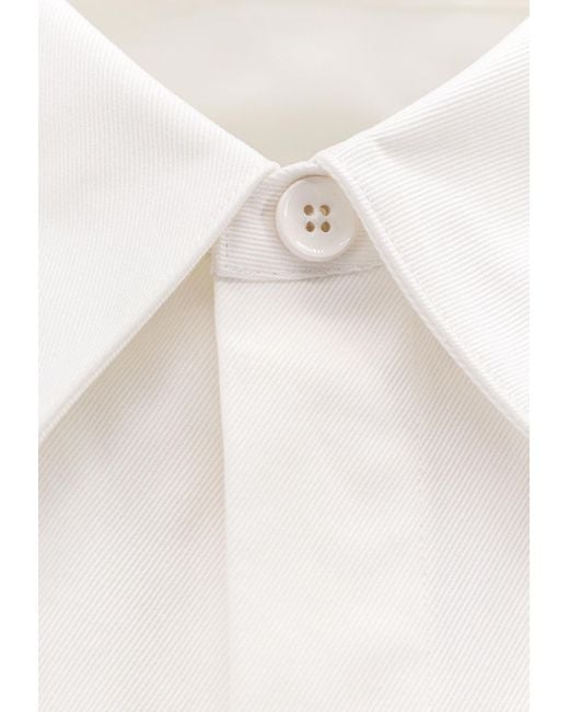 Jil Sander White Long-Sleeved Shirt With Flap Pockets for men