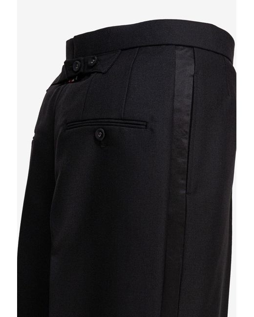 Thom Browne Black Straight-Leg Tailored Pants for men