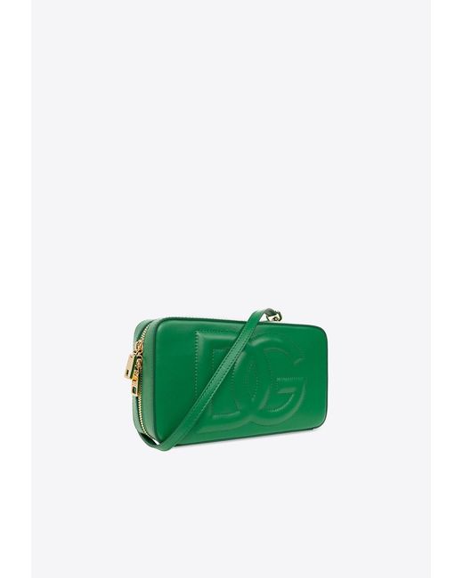 Dolce & Gabbana Green Small 3D-Effect Logo Camera Bag