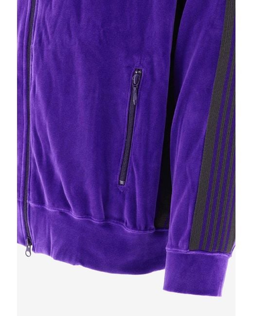 Needles Purple Velvet Zip-Up Jacket for men