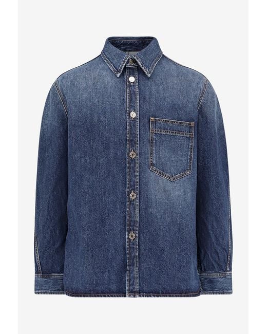 Givenchy Blue Denim Buttoned Shirt for men