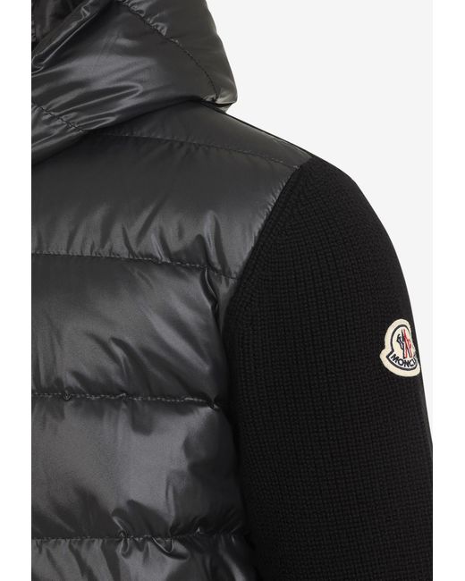Moncler Black Paneled Zip-Up Jacket for men