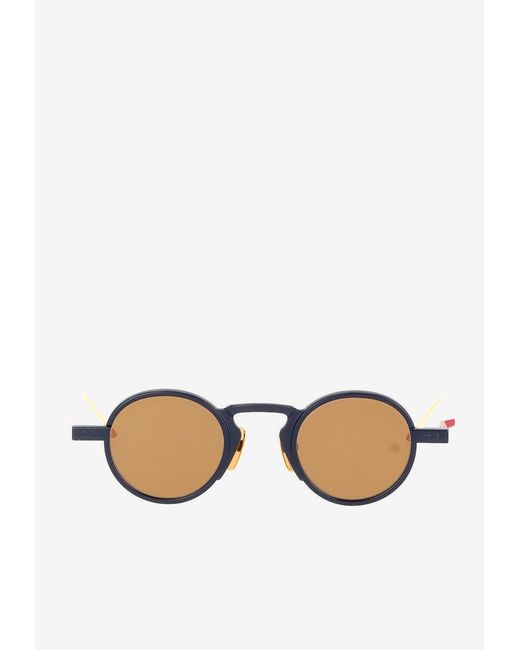 Thom Browne Natural Titanium Round-Shaped Sunglasses