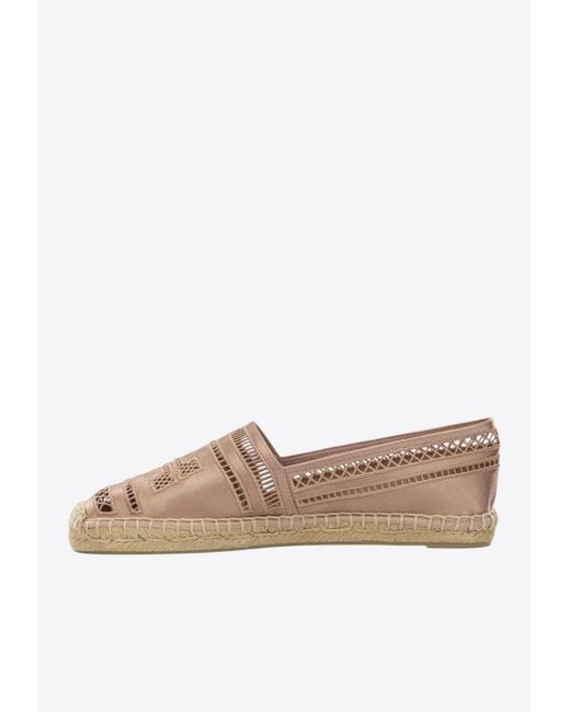 Tory Burch White Flat Woven Espadrilles