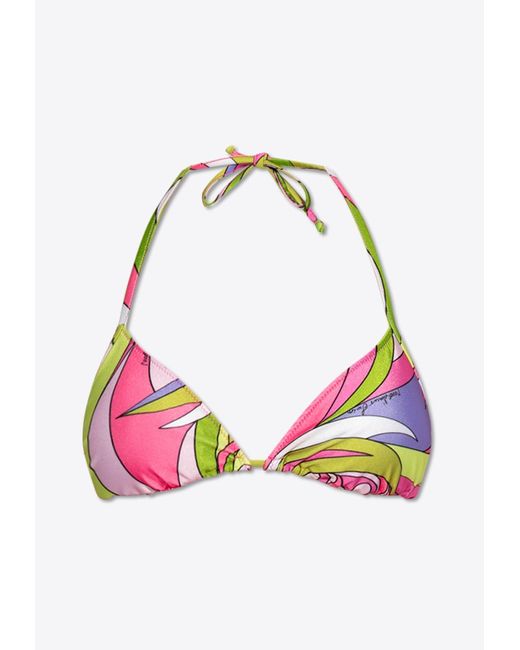 Moschino Multicolor Printed Triangle Bikini Top