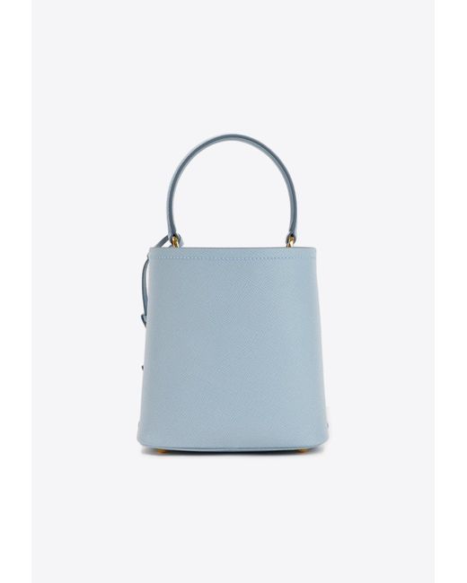Prada Panier Small Saffiano Leather Bag in Blue