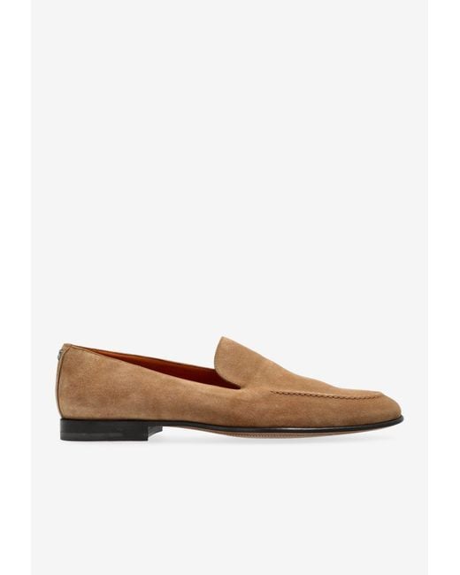 Dolce & Gabbana White Split Suede Loafers for men