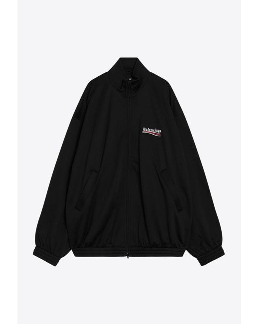 Balenciaga Black Political Campaign Zip-Up Sweatshirt for men