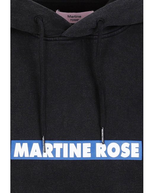 Martine Rose Black Graphic Print Hooded Sweatshirt for men