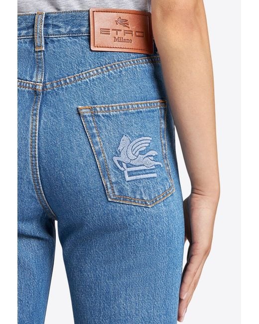 Etro Blue Basic Wide-Leg Jeans